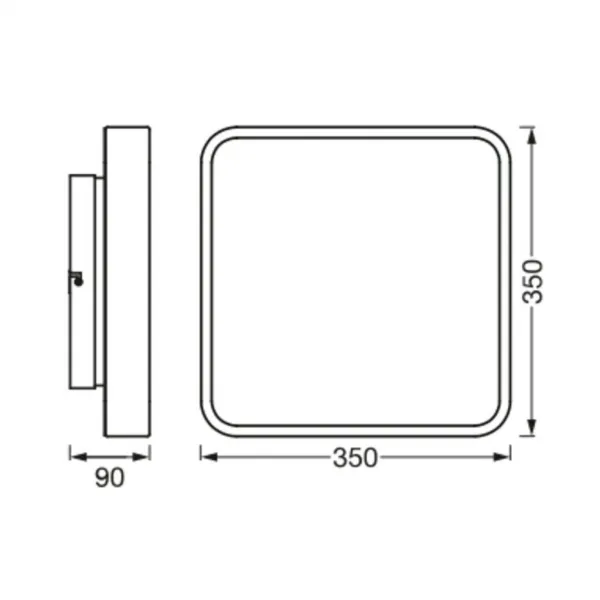 SAPHO - ORBIS BACKLIGHT stropné svietidlo, 350x350, WIFI RGB + stmievateľné, 2800lm, 28W, čierna AC314100055
