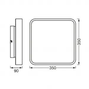 SAPHO - ORBIS BACKLIGHT stropné svietidlo, 350x350, WIFI RGB + stmievateľné, 2800lm, 28W, čierna AC314100055