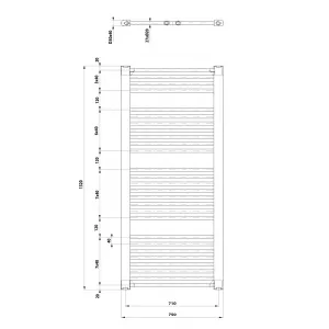 AQUALINE - DIRECT vykurovacie teleso s bočným pripojením 750x1320 biela ILR37T