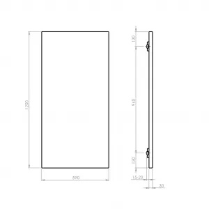 SAPHO - ENIS kúpeľňový sálavý vykurovací panel 600W, IP44, 590x1200 čierna mat RH600B