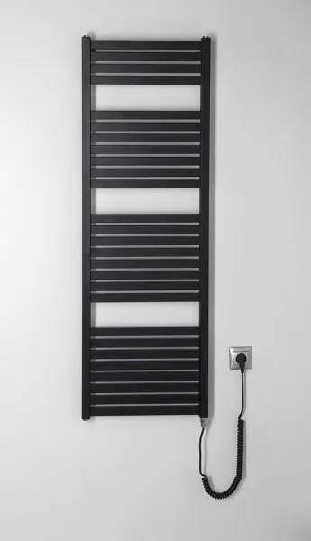 AQUALINE - TONDI-E elektrické vykurovacie teleso, rovné, 450x1330 500 W, čierna matná DE476T