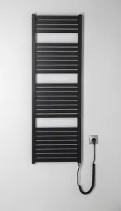 AQUALINE - TONDI-E elektrické vykurovacie teleso, rovné, 450x1330 500 W, čierna matná DE476T