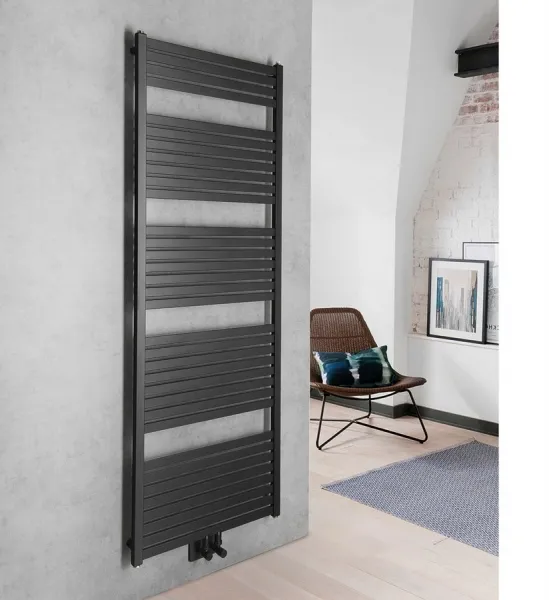 AQUALINE - TONDI vykurovacie teleso 600x1690 stredové pripojenie, čierna mat DT496T