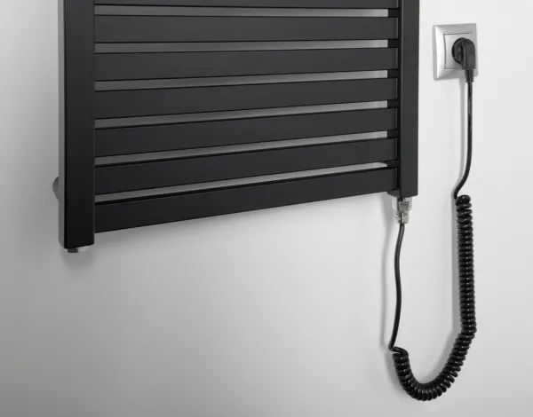 AQUALINE - TONDI-E elektrické vykurovacie teleso, rovné, 450x1330 500 W, čierna matná DE476T