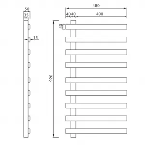 SAPHO - ELCOR elektrický sušiak uterákov 480x920x50 128 W, biela mat EB450