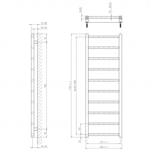 SAPHO - METRO LIGHT vykurovacie teleso 400x1140 chróm IR445R