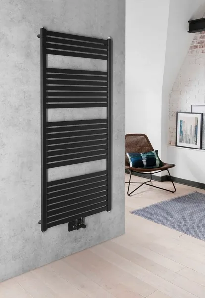 AQUALINE - TONDI vykurovacie teleso 600x1330 stredové pripojenie, čierna mat DT486T