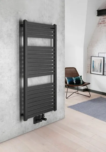 AQUALINE - TONDI vykurovacie teleso 450x970 stredové pripojenie, čierna mat DT456T
