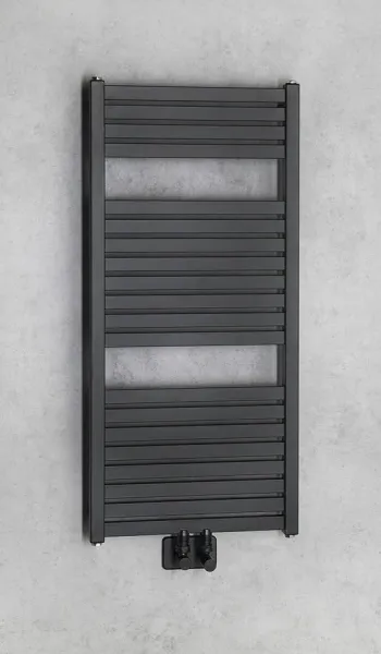 AQUALINE - TONDI vykurovacie teleso 450x970 stredové pripojenie, čierna mat DT456T
