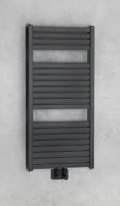 AQUALINE - TONDI vykurovacie teleso 450x970 stredové pripojenie, čierna mat DT456T