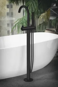 RHAPSODY vaňová batéria s pripojením do podlahy, výška 1077mm, čierna mat R5018B