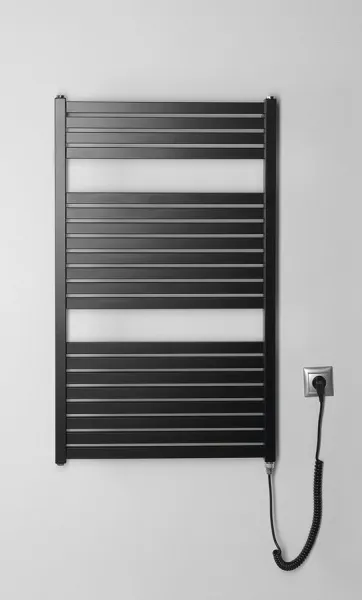 AQUALINE - TONDI-E elektrické vykurovacie teleso, rovné, 600x970 400 W, čierna matná DE466T