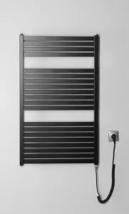 AQUALINE - TONDI-E elektrické vykurovacie teleso, rovné, 600x970 400 W, čierna matná DE466T