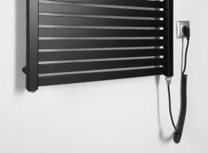 AQUALINE - TONDI-E elektrické vykurovacie teleso, rovné, 600x970 400 W, čierna matná DE466T