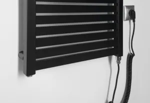 AQUALINE - TONDI-E elektrické vykurovacie teleso, rovné, 450x970 300 W, čierny mat DE456T