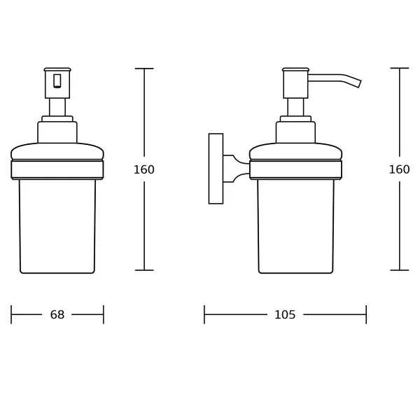 SAMBA dávkovač mydla 150ml, mliečne sklo, čierna SB219