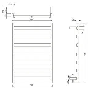 SAPHO - ELIAS  elektrický sušiak uterákov 490x730x110 105 W, čierna mat EB550