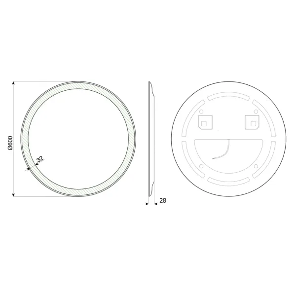 NOA kulaté zrcadlo s LED osvětlením, průměr 60cm OM260