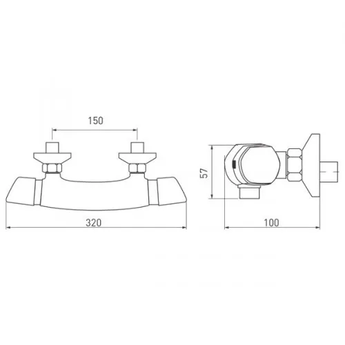 NOVASERVIS - Sprchová termostatická batéria 150 mm Metalia 57 chróm 57961/1,0