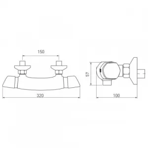 NOVASERVIS - Sprchová termostatická batéria 150 mm Metalia 57 chróm 57961/1,0