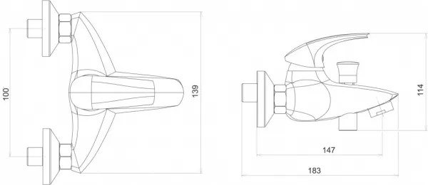 NOVASERVIS - Vaňová batéria 100 mm Metalia 57 chróm 57024,0