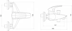 NOVASERVIS - Vaňová batéria 100 mm Metalia 57 chróm 57024,0
