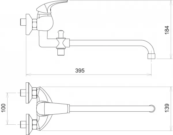 NOVASERVIS - Vaňová paneláková batéria 100 mm Metalia 57 chróm 57037,0