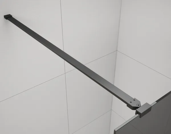 ESCA BLACK MATT jednodielna sprchová zástena do priestoru, číre sklo, 1200 mm ES1012-06