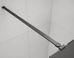 ESCA BLACK MATT jednodielna sprchová zástena do priestoru, číre sklo, 1200 mm ES1012-06