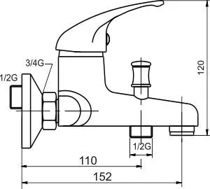 NOVASERVIS - Vaňová batéria 100 mm Metalia 55 chróm 55024,0