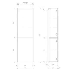 SAPHO - ESPACE skrinka 50x172x32cm, 2x dvierka, ľavá/pravá, biela lesk ESC450-3030