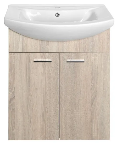 ZOJA umývadlová skrinka 61,5x74x32,5cm, dub platina, 2x dvierka 51163