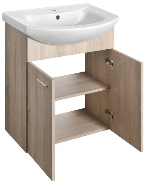 ZOJA umývadlová skrinka 61,5x74x32,5cm, dub platina, 2x dvierka 51163