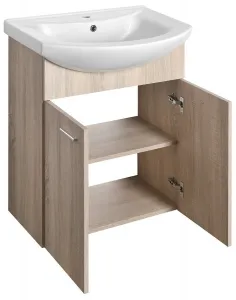 ZOJA umývadlová skrinka 61,5x74x32,5cm, dub platina, 2x dvierka 51163