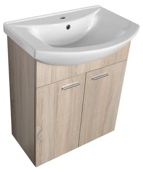 ZOJA umývadlová skrinka 61,5x74x32,5cm, dub platina, 2x dvierka 51163