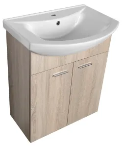 ZOJA umývadlová skrinka 61,5x74x32,5cm, dub platina, 2x dvierka 51163