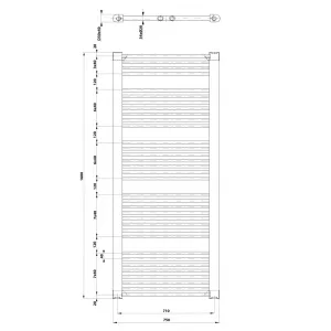 AQUALINE - DIRECT vykurovacie teleso s bočným pripojením 750x1680 biela ILR67T