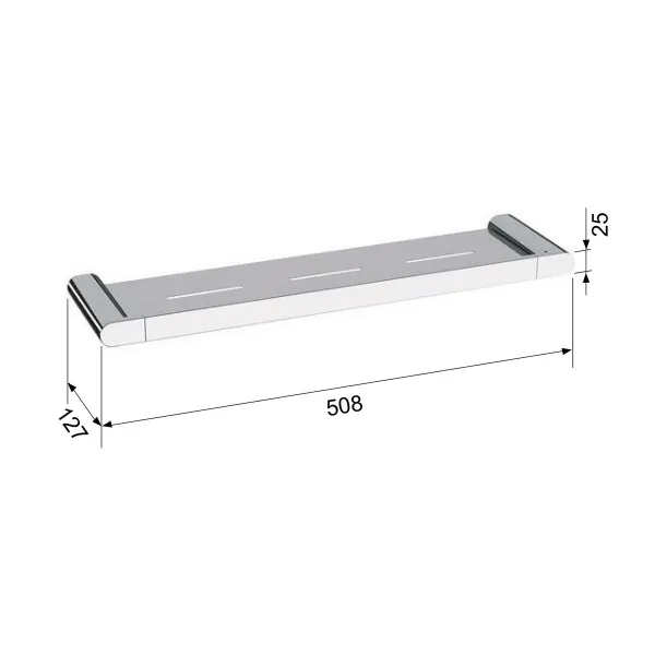 Polica FLORI 508x25x127mm, čierna matná RF016/15