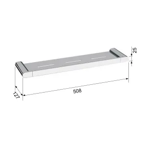 Polica FLORI 508x25x127mm, čierna matná RF016/15
