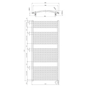 AQUALINE - ORBIT-E elektrické vykurovacie teleso, oblé, 600x1320 600 W, biela ILEO36T