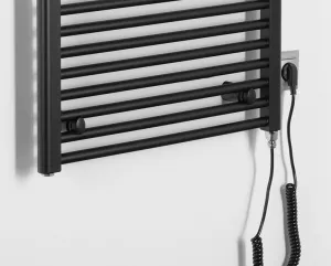 AQUALINE - DIRECT-E elektrické vykurovacie teleso, rovné, 600x1320 600 W, čierna ILE36TB