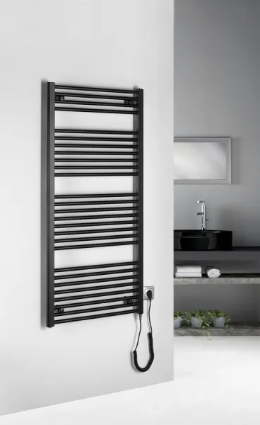 AQUALINE - DIRECT-E elektrické vykurovacie teleso, rovné, 600x1320 600 W, čierna ILE36TB