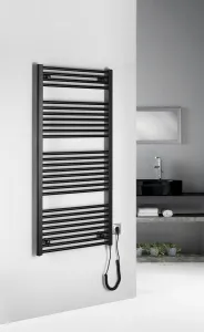 AQUALINE - DIRECT-E elektrické vykurovacie teleso, rovné, 600x1320 600 W, čierna ILE36TB