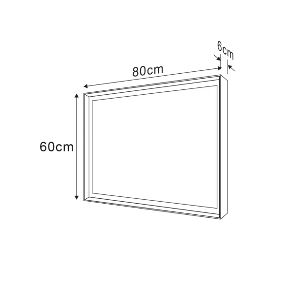 SAPHO - SORT zrkadlo s LED osvetlením 60x80cm, čierna mat ST080