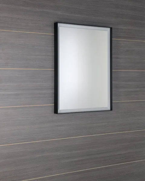 SAPHO - SORT zrkadlo s LED osvetlením 60x80cm, čierna mat ST080