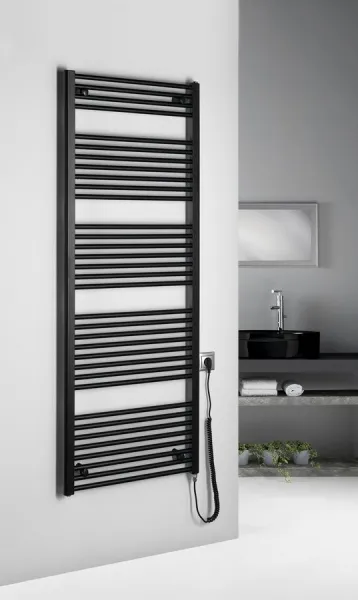 AQUALINE - DIRECT-E elektrické vykurovacie teleso, rovné, 600x1680 800 W, čierna ILE66TB