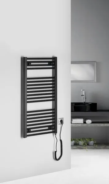 AQUALINE - DIRECT-E elektrické vykurovacie teleso, rovné, 450x960 300 W, čierna ILE94TB