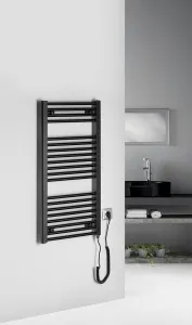 AQUALINE - DIRECT-E elektrické vykurovacie teleso, rovné, 450x960 300 W, čierna ILE94TB