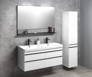 SAPHO - SITIA dvojumývadlová skrinka 116x50x44,2cm, 4x zásuvka, biela matná SI120-3131