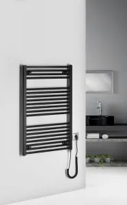 AQUALINE - DIRECT-E elektrické vykurovacie teleso, rovné, 600x960 400 W, čierna ILE96TB